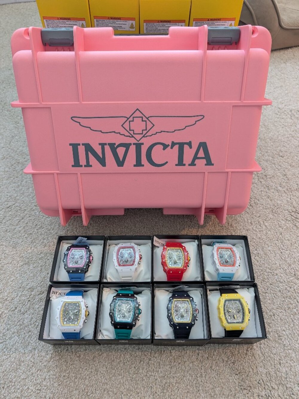 UNRELEASED Brand New Invicta Monaco Grand Prix 8 Watch Set with 8 Slot Case